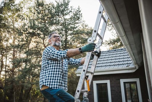 A person on a ladder